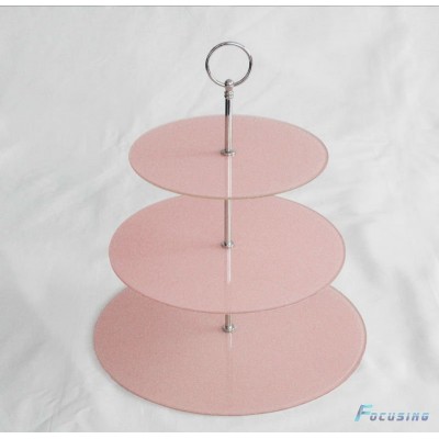 3 tier tempered glass cake stand