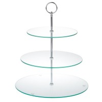 Crystal 3 tier tempered glass cake tool cake stand