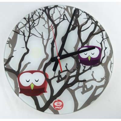 Customized decorative tempered glass wall clock