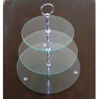 High quality clear 3 Tiers tempered Glass round Cake Plate Stand