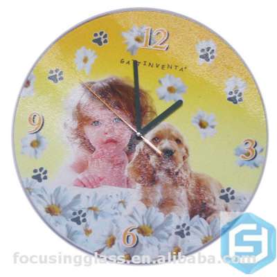 New products Tempered Glass wall clock with Customised designs