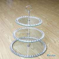 Clear round glass cake stands with three tier