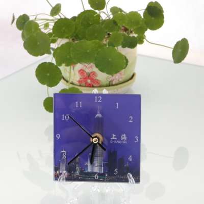 High Quality square Glass Wall Clock for bedroom