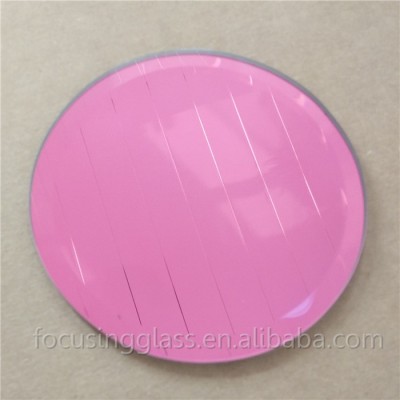 Round color glass mirror coaster set with cork bottom